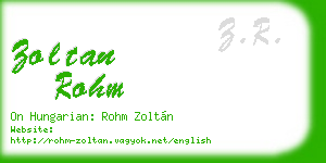 zoltan rohm business card